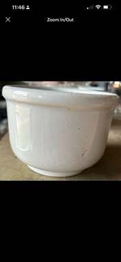 Vintage Heavy White Ironstone Farmhouse Pudding Basin Bowl